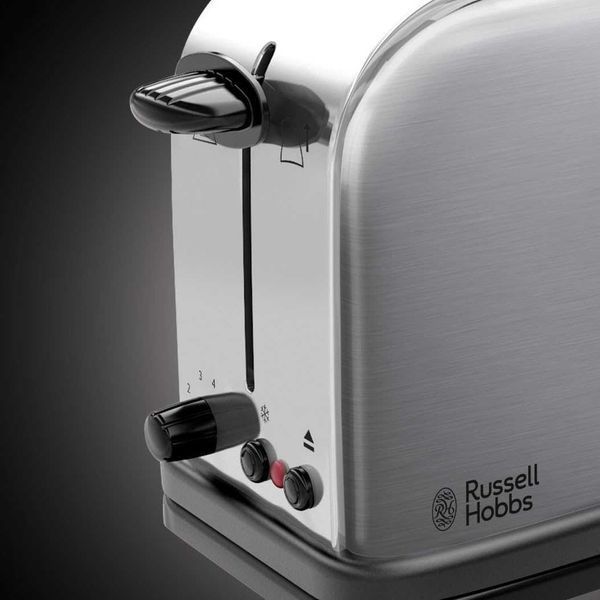 ПРОМО 2г Гаранция Мощен Тостер Russell Hobbs 1000W Неръждаема Стомана