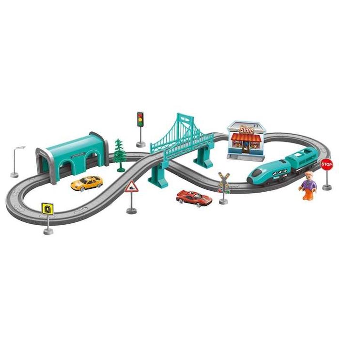 Circuit tren electric pentru copii,cu accesorii, 66 piese,nou