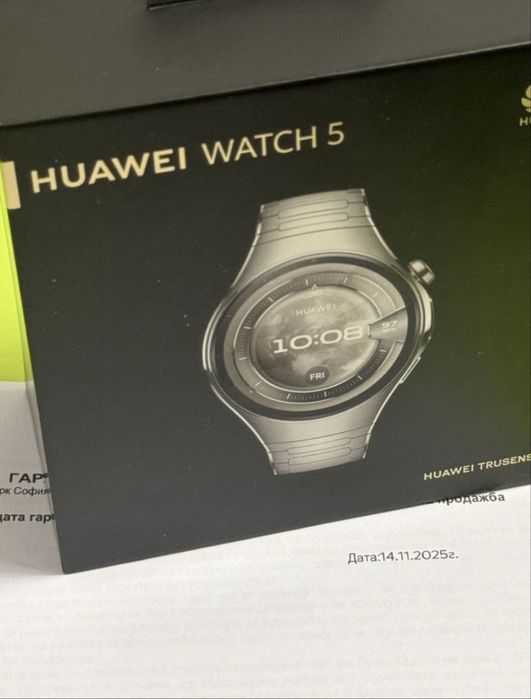 КАТО НОВ 46mm Huawei Watch 5 Yettel Гаранция 2026г. Titanium