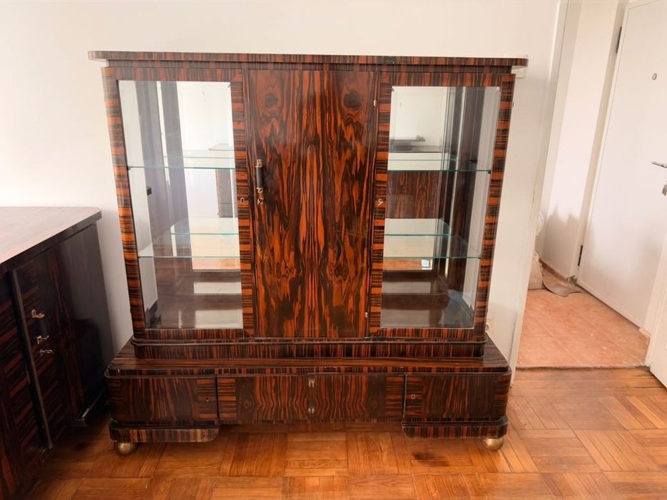 Set Art Deco de 4 piese (bufet, vitrina, biblioteca si comoda)