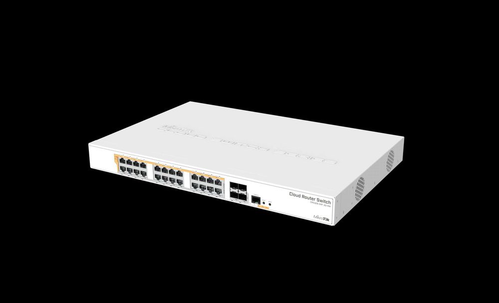 Коммутатор 	MikroTik	CRS328-24P-4S+RM