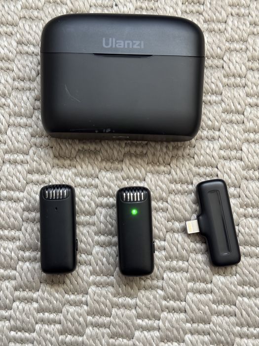 Ulanzi J12 2885 Sistem Microfon Wireless 2TX+1RX iOS Negru