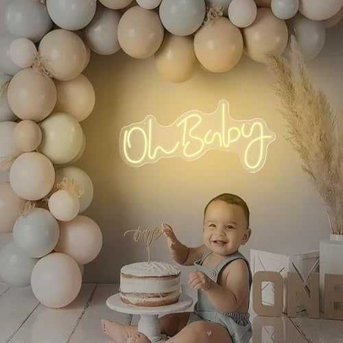 Нов знак лампа LED неонова табела Oh Baby USB baby shower детска стая