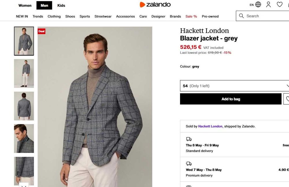 Sacou blazer slim 48 M de lux Hackett London lana respirabila