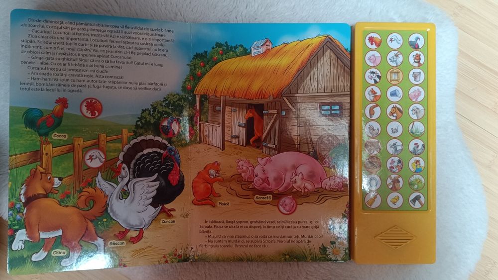 Carte cu sunete Ce animale trăiesc la ferma + Pui de animale