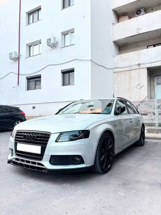 Prelungire Extensie Lip Bara Fata Audi A4 B8 2009-2012, Negru Lucios