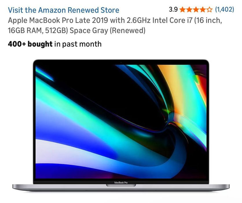 MacBook Pro 2019 core i7