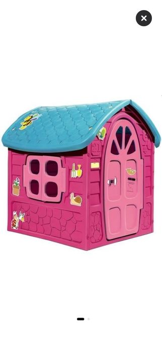 casuta gradina roz pentru copii + bucatarie plastic