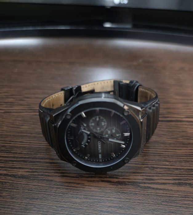 Ceas CERRUTI Razzuolo Black Leather Strap
