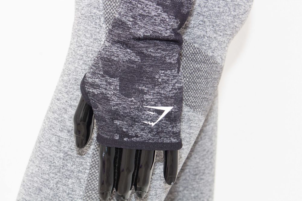 Gymshark комплект клин сив висока талия + кроп топ сиво-черен XS/S