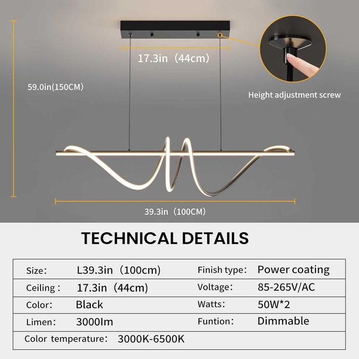 Смарт LED полилей с димер и контрол с дистанционно – L39.3 (100 см)