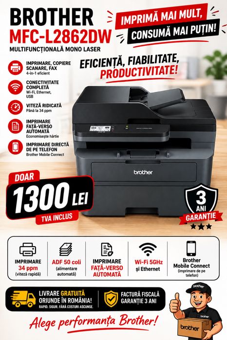 Brother MFC-L2862DW | Produs nou, sigilat | Livrare gratuita