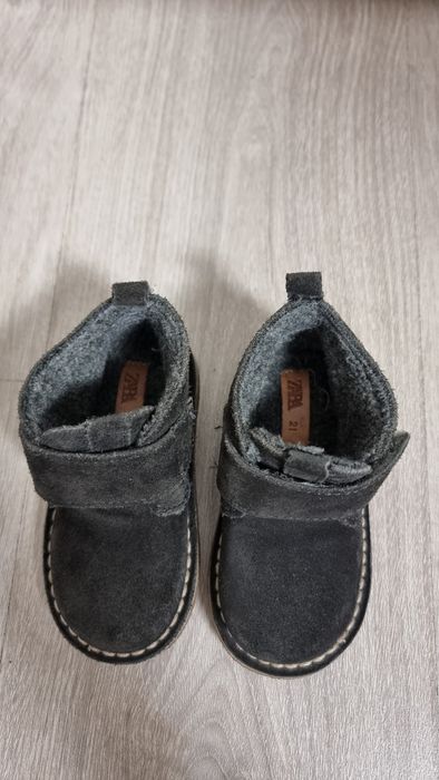 Ghetuțe Zara piele întoarsă îmblănite