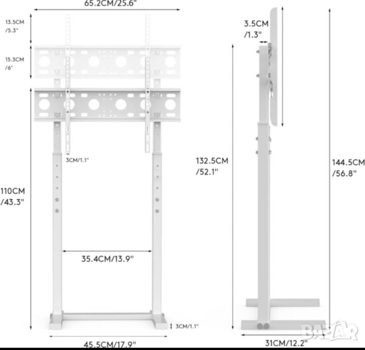 Стойка за телевизор U-700A-WT без монтаж