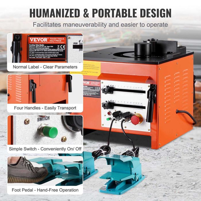 Aparat electric îndoit bare oțel 1700W, 3 unghiuri, 4-25mm