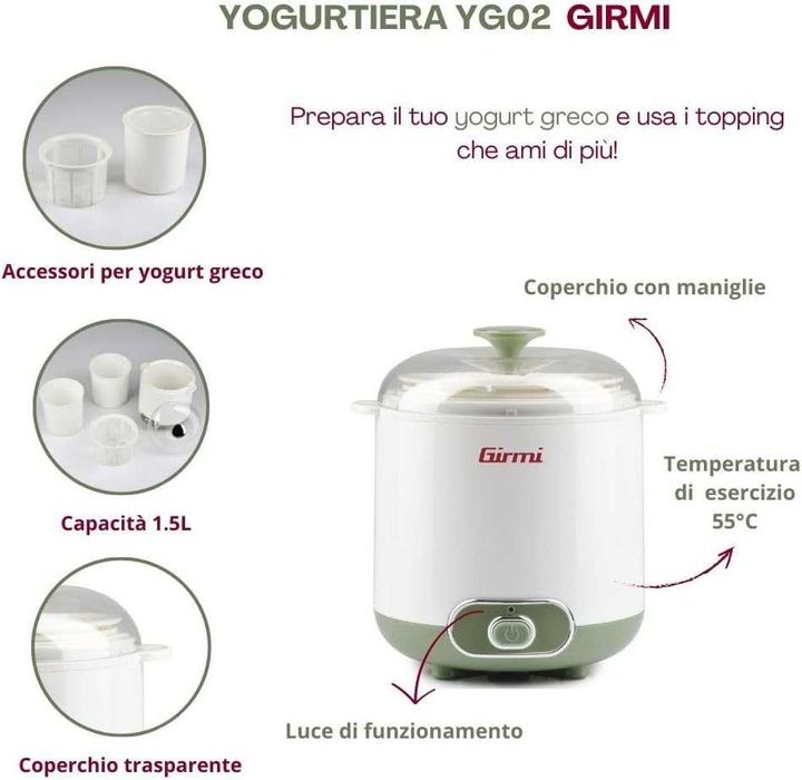 Уред за кисело мляко Girmi Yogurtiera YG02 20W