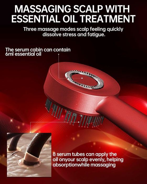 Perie par, Masaj scalp electrica VALA® Women, Terapie LED infrarosu