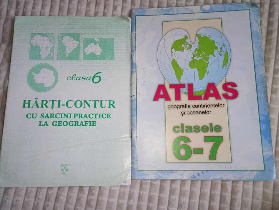 Atlas + Hărți-Contur Geografie – noi, nefolosite