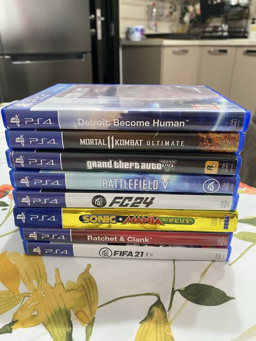Pachet 8 Jocuri Ps4 / GTA 5/Battlefield 5/Fc 24/Mortal Kombat 11/Sonic