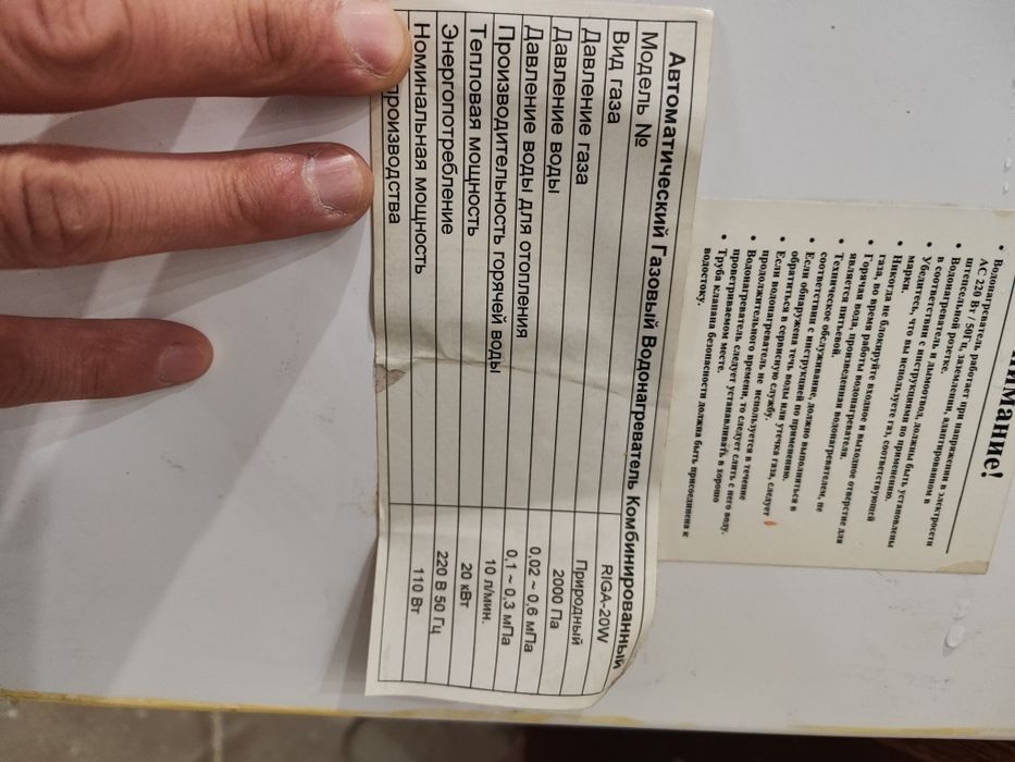 Газовый котел RIGA 20W