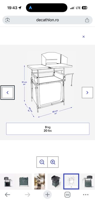 Mobilier de bucătărie de camping L, pliabil și cu protecție la vânt si CHIUVETĂ COMPACTĂ 10L PENTRU CAMPING - REZERVOR APĂ REZIDUALĂ