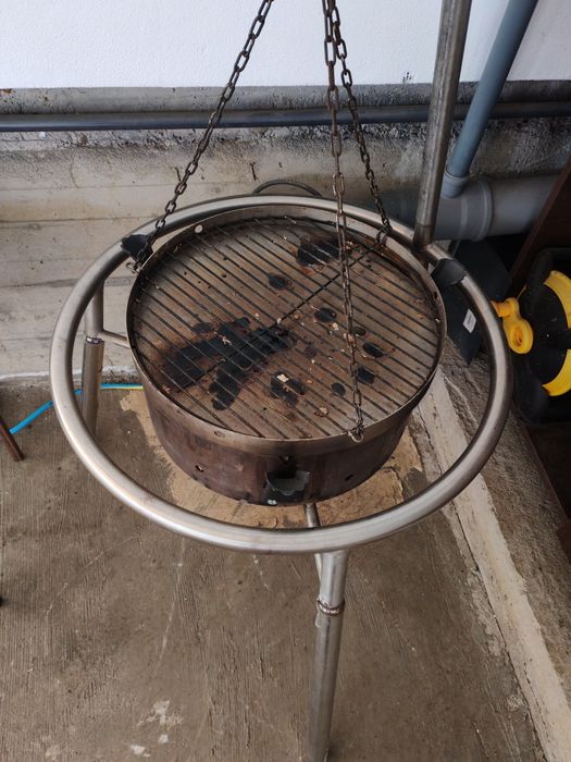 Gretar pe gaz și lemne Inox complet