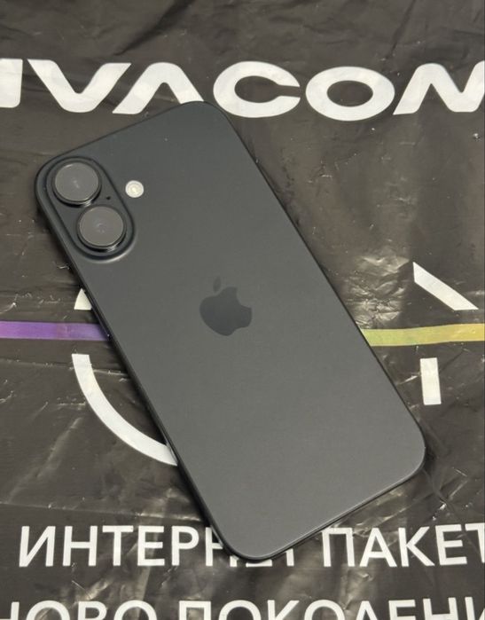 ЧИСТО НОВ 128GB iPhone 16 Гаранция Vivacom 2027 Black | Черен