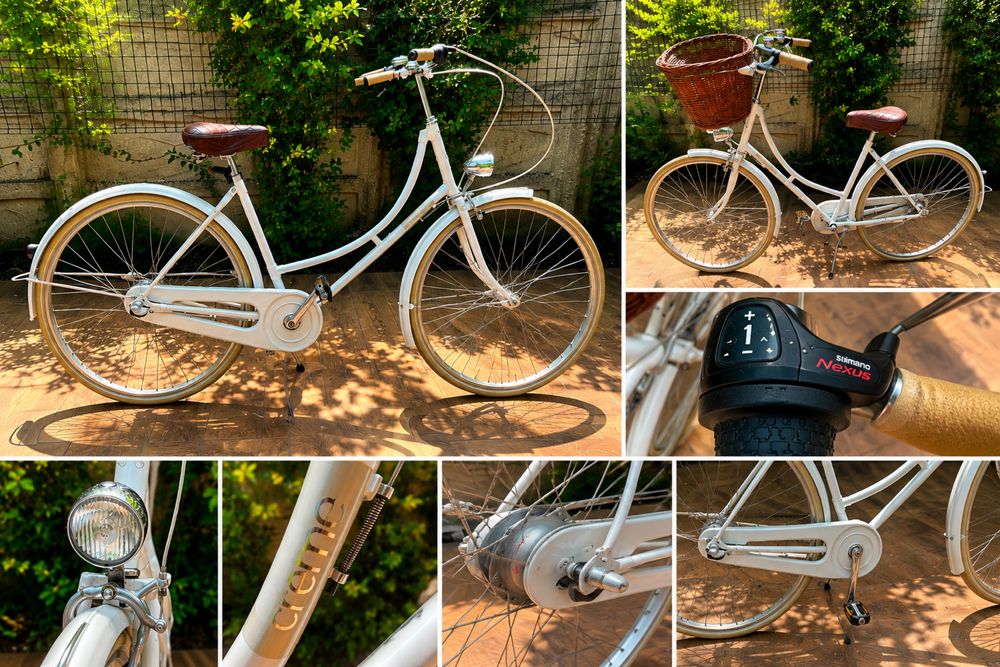 Bicicleta vintage de dame, Creme