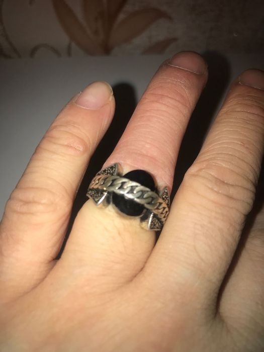 Продам кольцо перстень 925 пробы с черным изумрудом