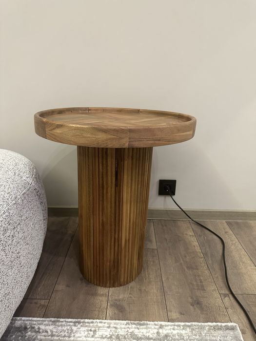 Помощна маса от акациево дърво масив