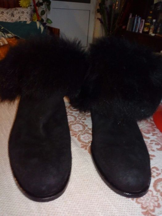 Черни боти естествен велур Miss Jeany, N 38