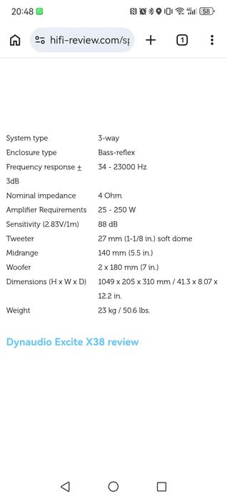 Boxe Dynaudio Excite X38