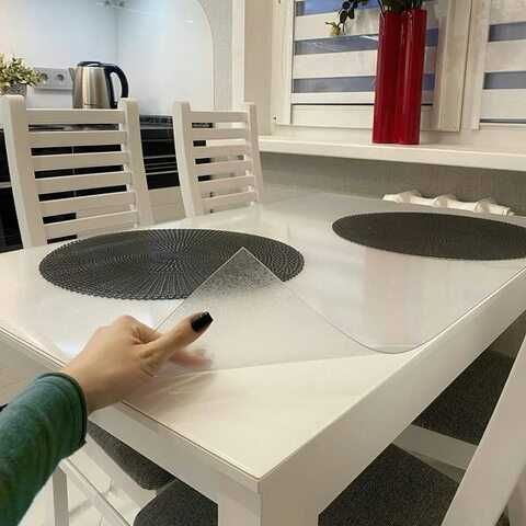 Рифленое гибкое стекло скатерть на стол. Matlik shiysha dasturxon