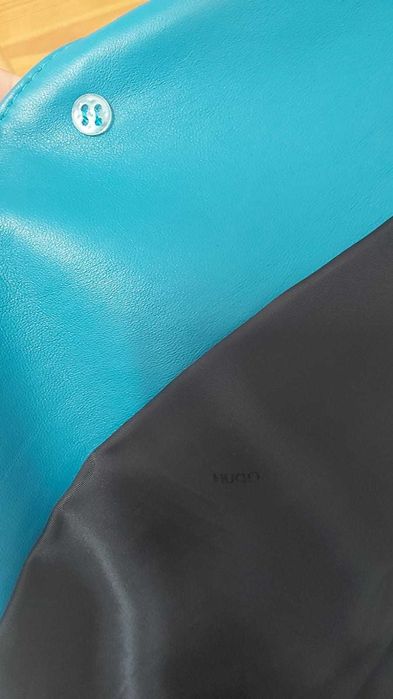 Sacou piele - Nou, nepurtat, marimea 50, culoare turcoaz