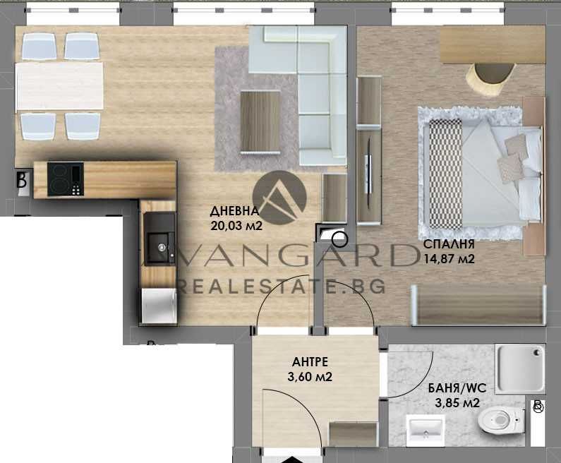 Продава се Двустаен апартамент в Пловдив, Христо Смирненски - 64 кв.м за 958 €/кв.м - Снимка #2