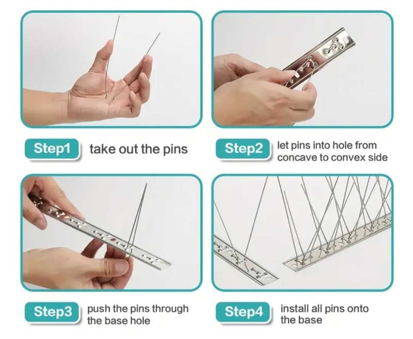 Шипове против гълъби за прозорец Репелент за птици неръждаема стомана