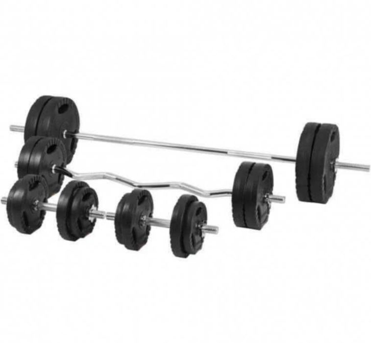 Banca reglabila piept cu suport+set gantere si haltere reglabile