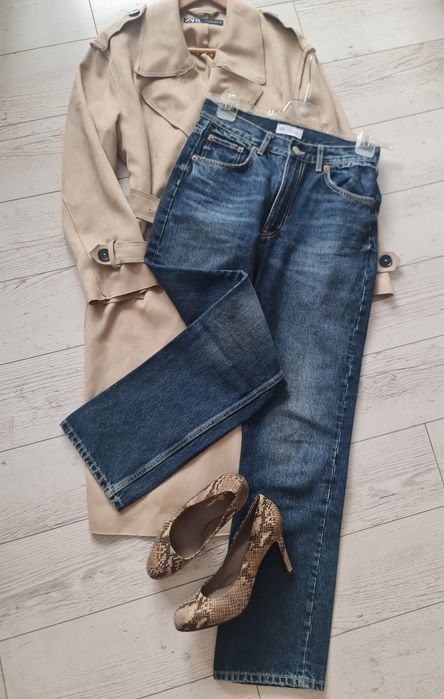 Сет Zara  НОВИ, тренчкот, дънки