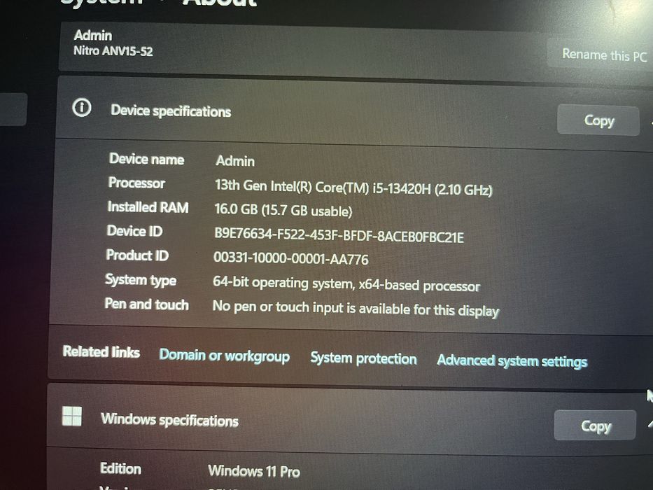 Acer Nitro V15 i5 Gen13 RTX 5050 16GB 1TB SSD 165Hz + Cooler