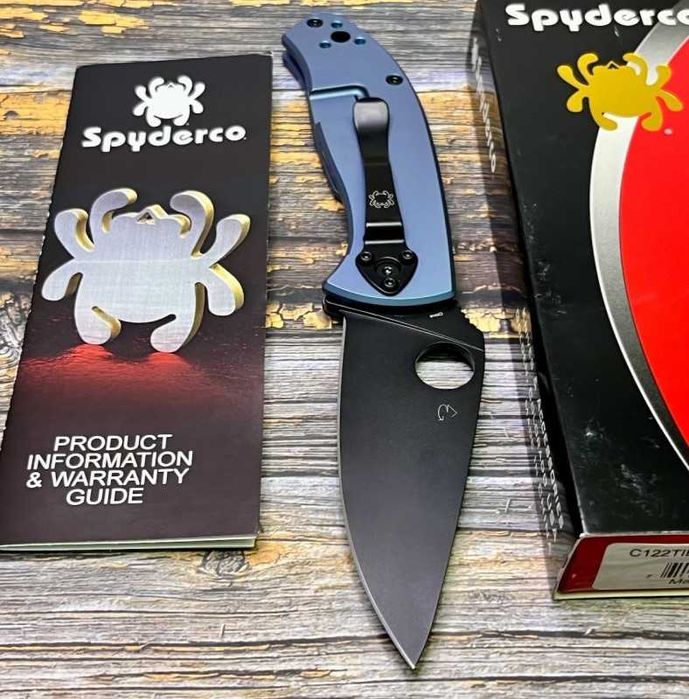 Cutit Pliabil Briceag Spyderco Tenacious Blue Titanium, Editie Premium