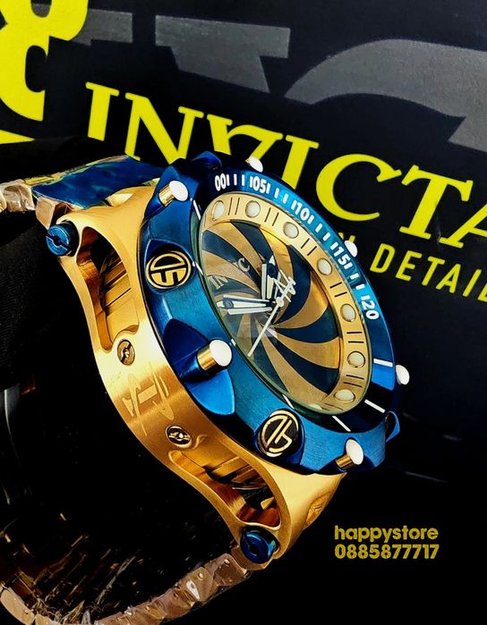 часовник INVICTA Reserve Skeleton automatic Blue/Gold 56мм, Инвикта