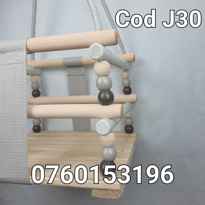 Leagan din lemn cu Franghie-Pt Copii-Pt interior sau exterior-J30
