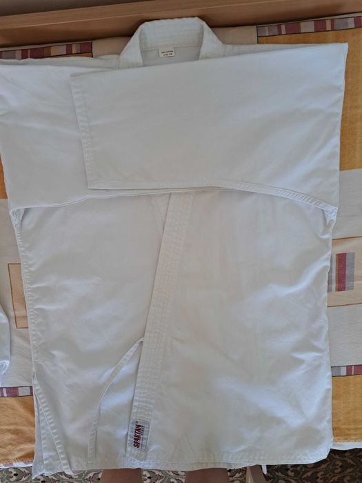 Kimono Karate, bumbac, alb, 160 cm
