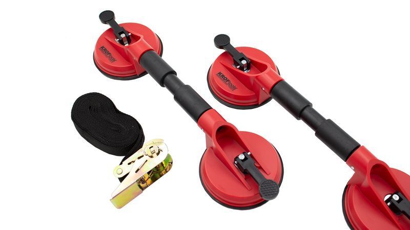 Комплект вендузи за демонтиране на предно стъкло + анкерна лента kroft