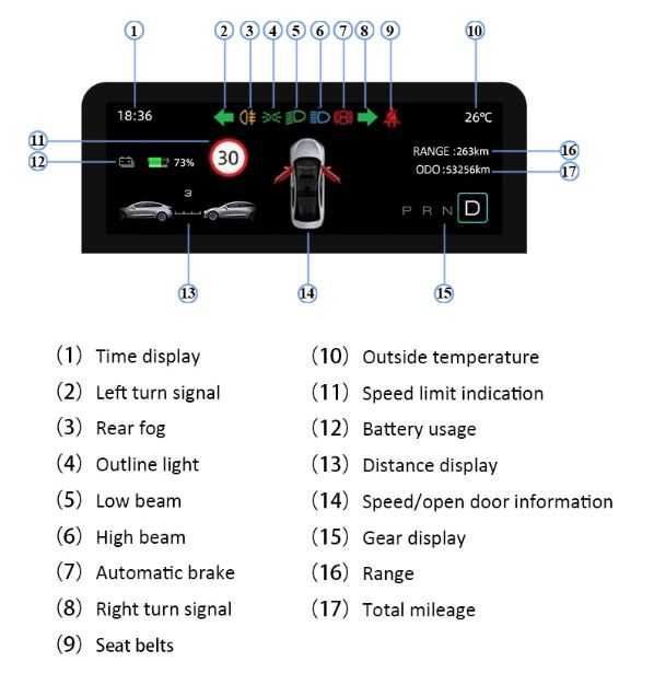 Mini display dashboard Tesla Model 3/Y