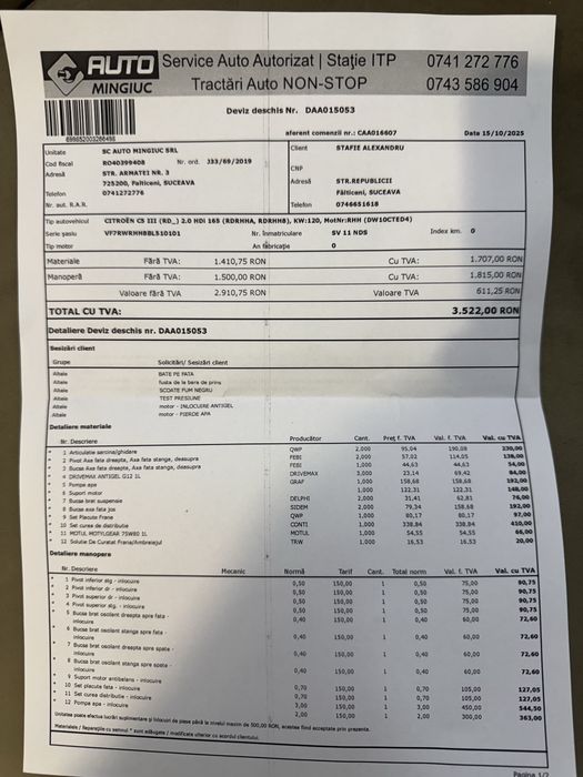 Citroen c5 an 2011 facelift 2.0 hdi 163 cp