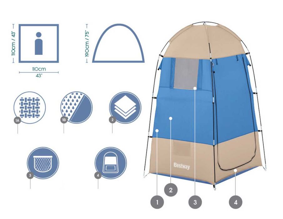 Туристическая раздевалка душ-120x190 см BW-68103 Доставка бесплатно
