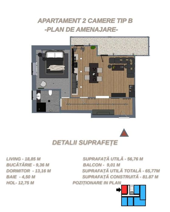 Apartament 2 camere direct de la dezvoltator -MAGIC DANUBE RESIDENCE-