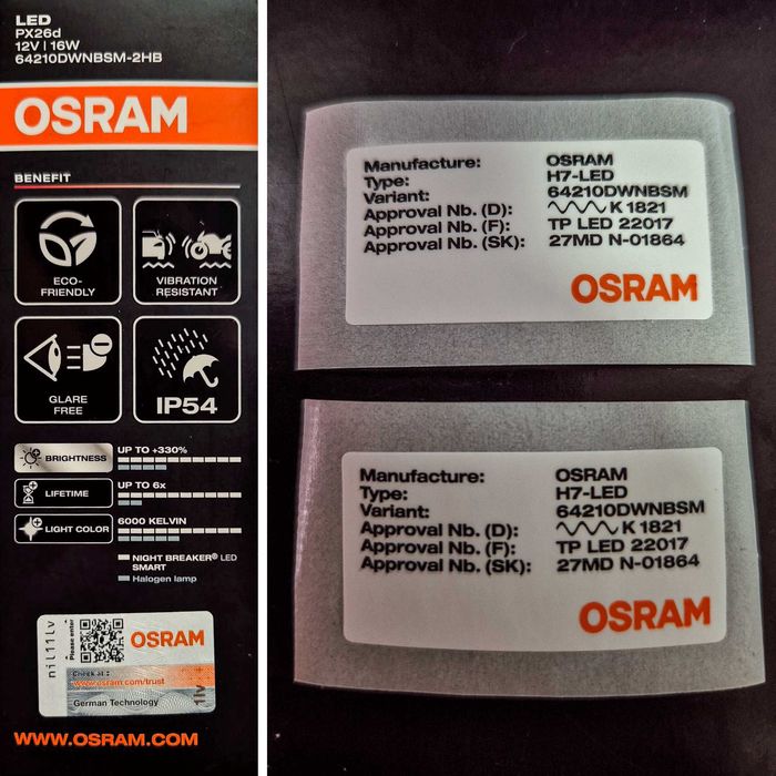LED крушки H7 OSRAM Night Breaker Smart 16W