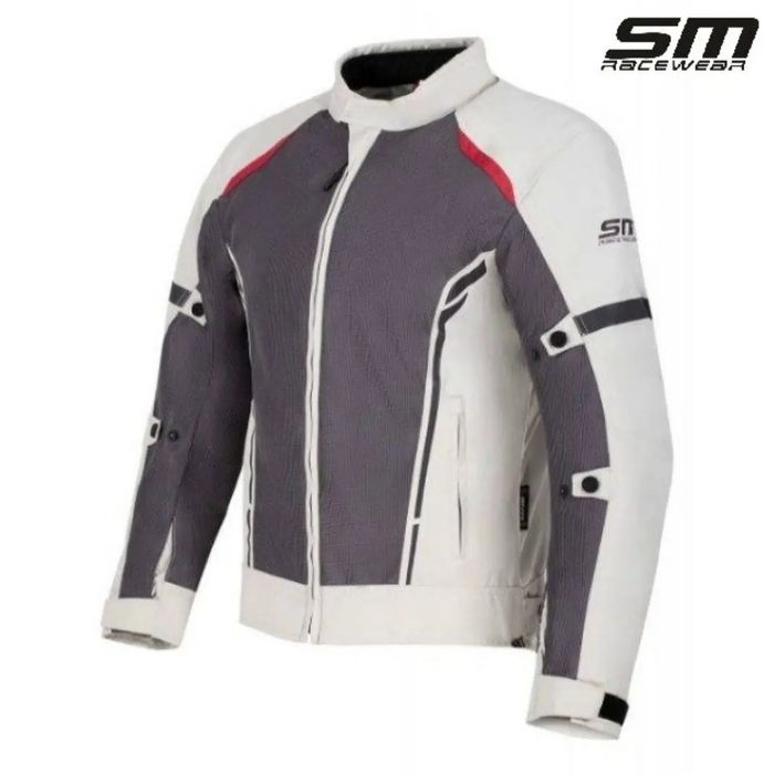 Geaca moto textil SM Meshtech Light Grey mărimea S, M, L, XL, 2XL, 3XL